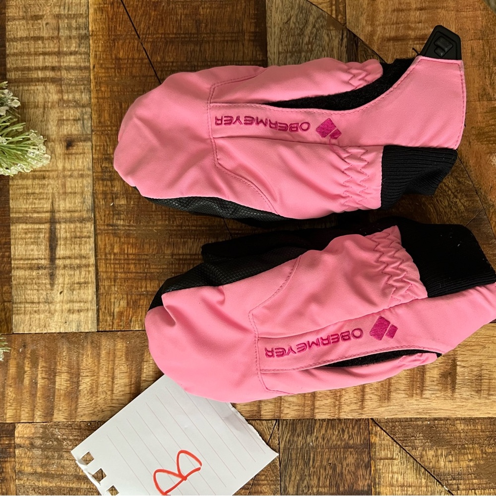 Obermeyer girl pink mittens L